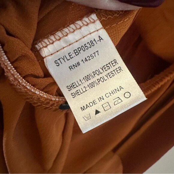 Blashe Burnt Orange Crochet Cross-Back Halter Wide-Leg Jumpsuit Size Large - Picture 11 of 14